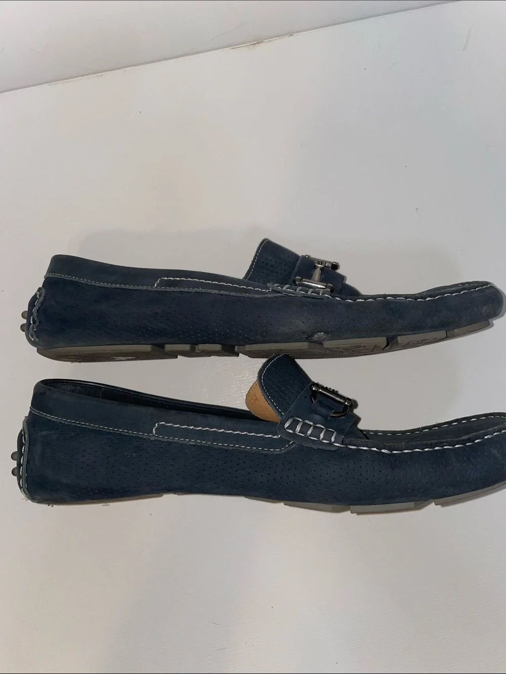 Wallin & Bros Navy Suede Leather Driving Mocs/Loafers - Sz 12
